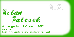 milan palcsek business card